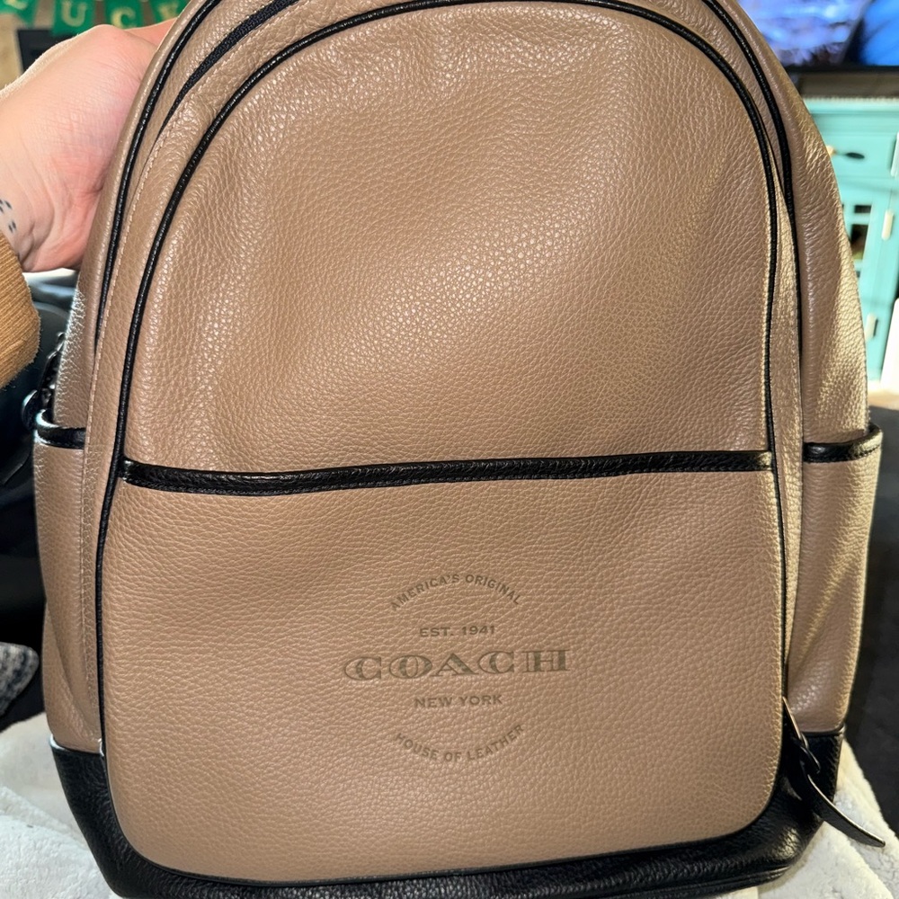 Coach Tan and Black Men's Backpack